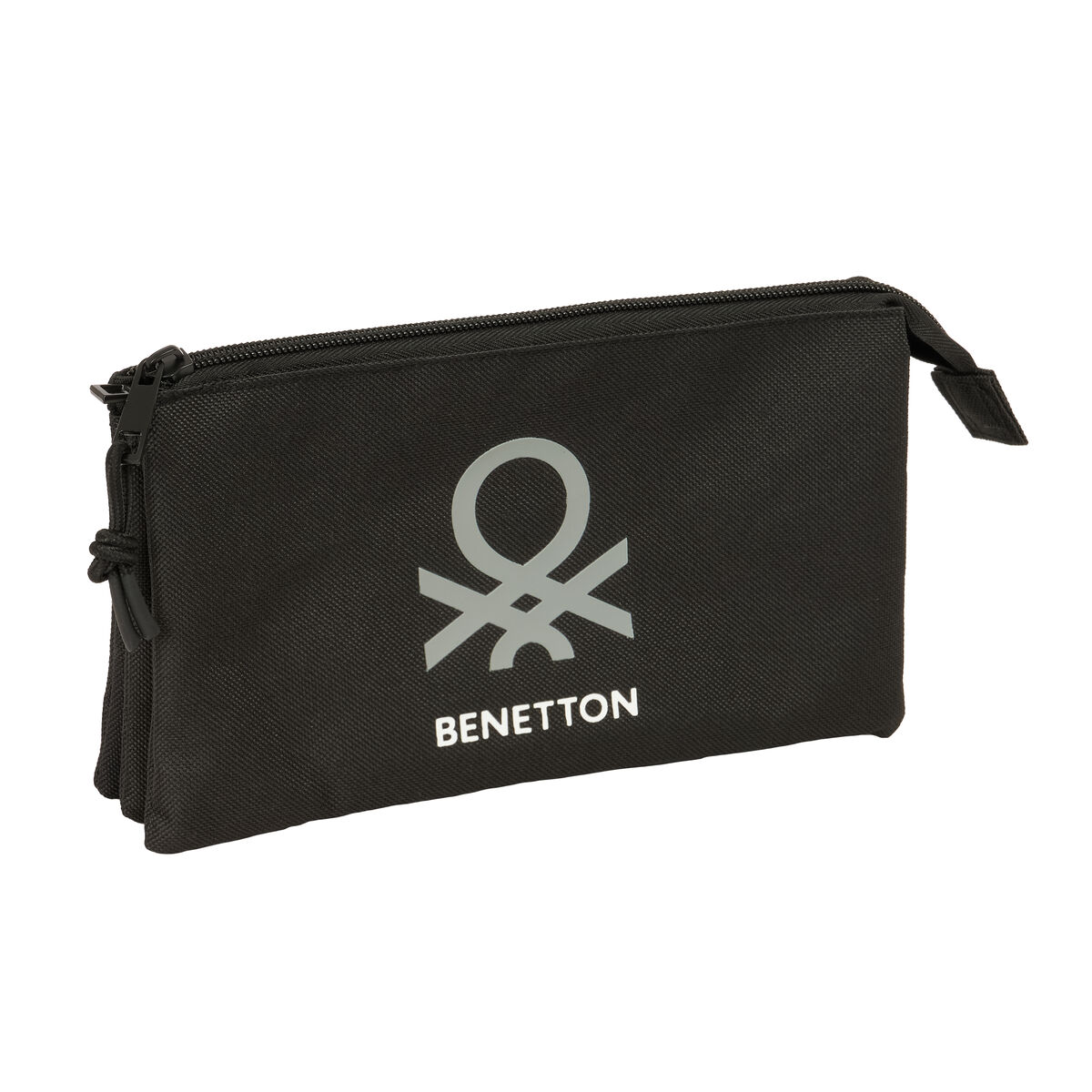 Holdall Benetton Negro Black 22 x 12 x 3 cm